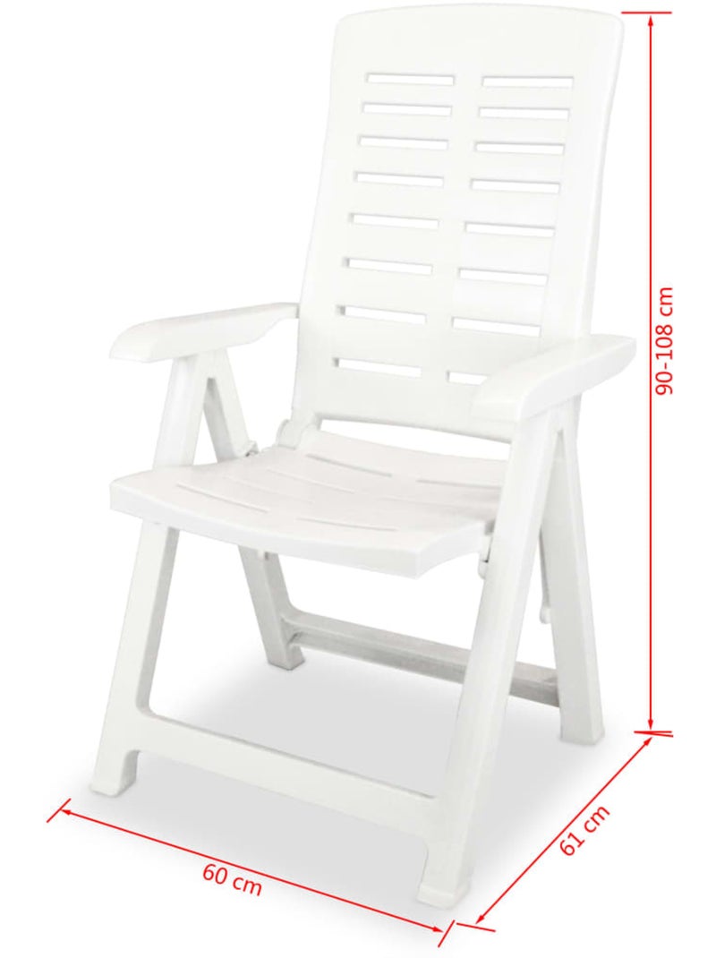 Lot de 2 chaises de jardin inclinables pliables Blanc - Kiabi