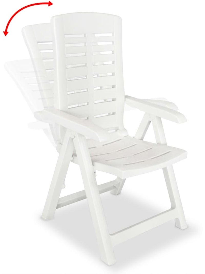 Lot de 2 chaises de jardin inclinables pliables Blanc - Kiabi