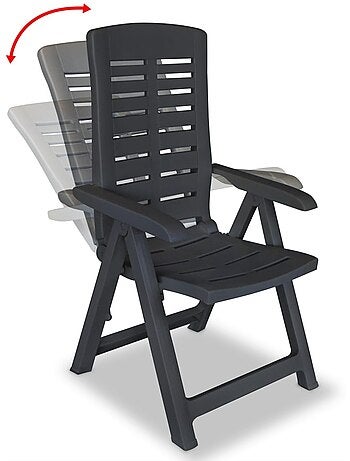 Lot de 2 chaises de jardin inclinables pliables