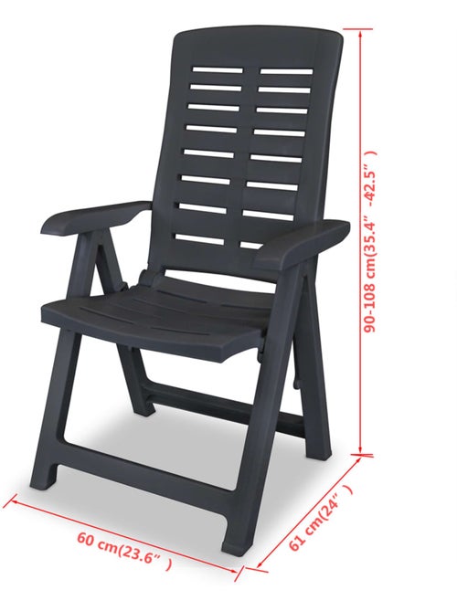 Lot de 2 chaises de jardin inclinables pliables - Kiabi Lot de 2 chaises de jardin inclinables pliables - Kiabi