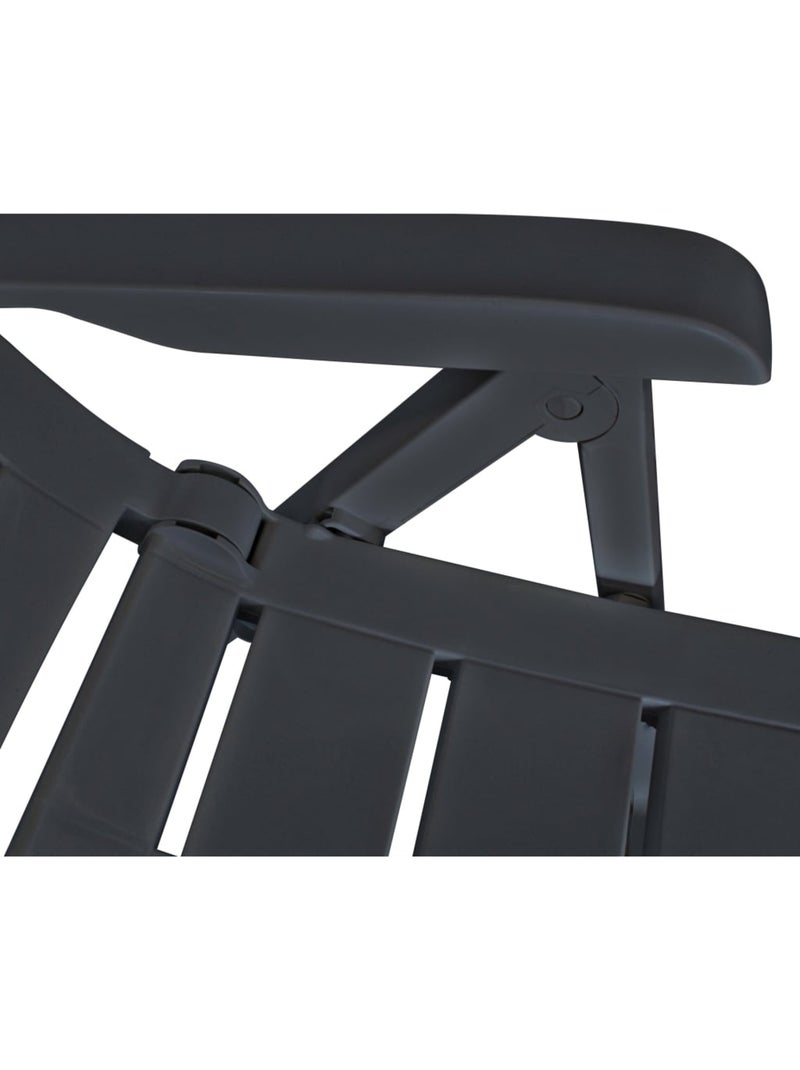 Lot de 2 chaises de jardin inclinables pliables gris anthracite - Kiabi