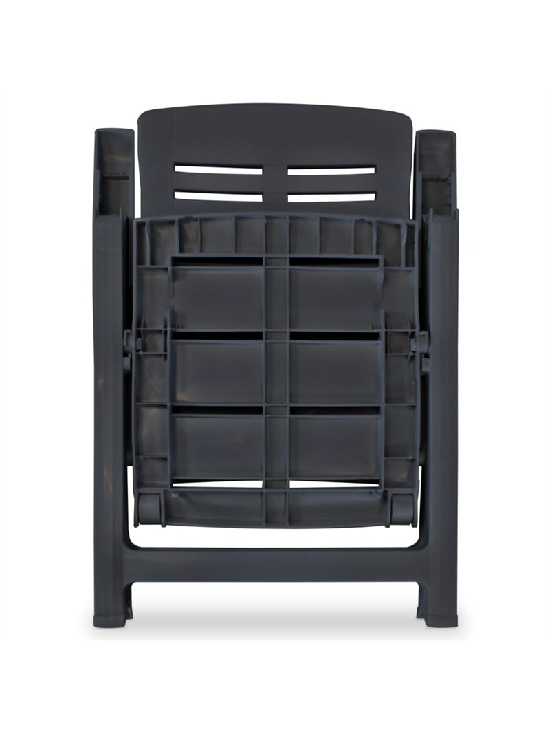 Lot de 2 chaises de jardin inclinables pliables gris anthracite - Kiabi