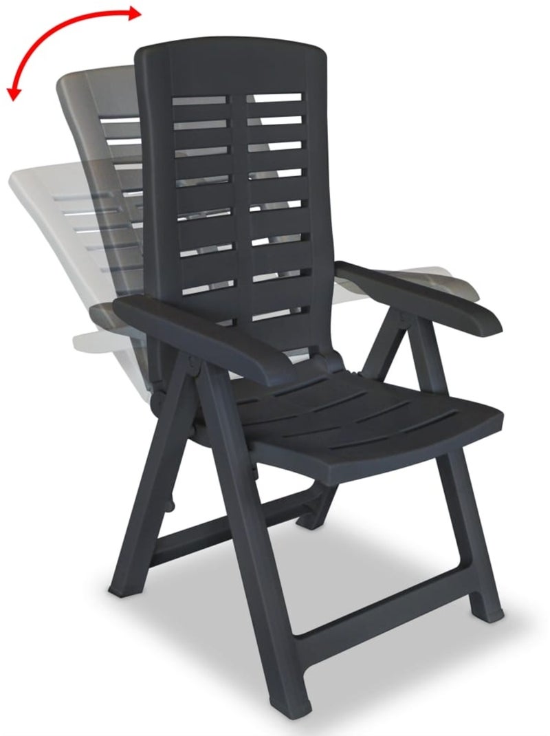 Lot de 2 chaises de jardin inclinables pliables gris anthracite - Kiabi