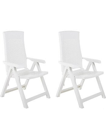 Lot de 2 chaises de jardin inclinables pliantes