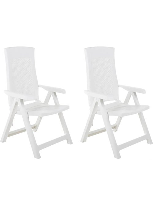 Lot de 2 chaises de jardin inclinables pliantes - Kiabi Lot de 2 chaises de jardin inclinables pliantes - Kiabi