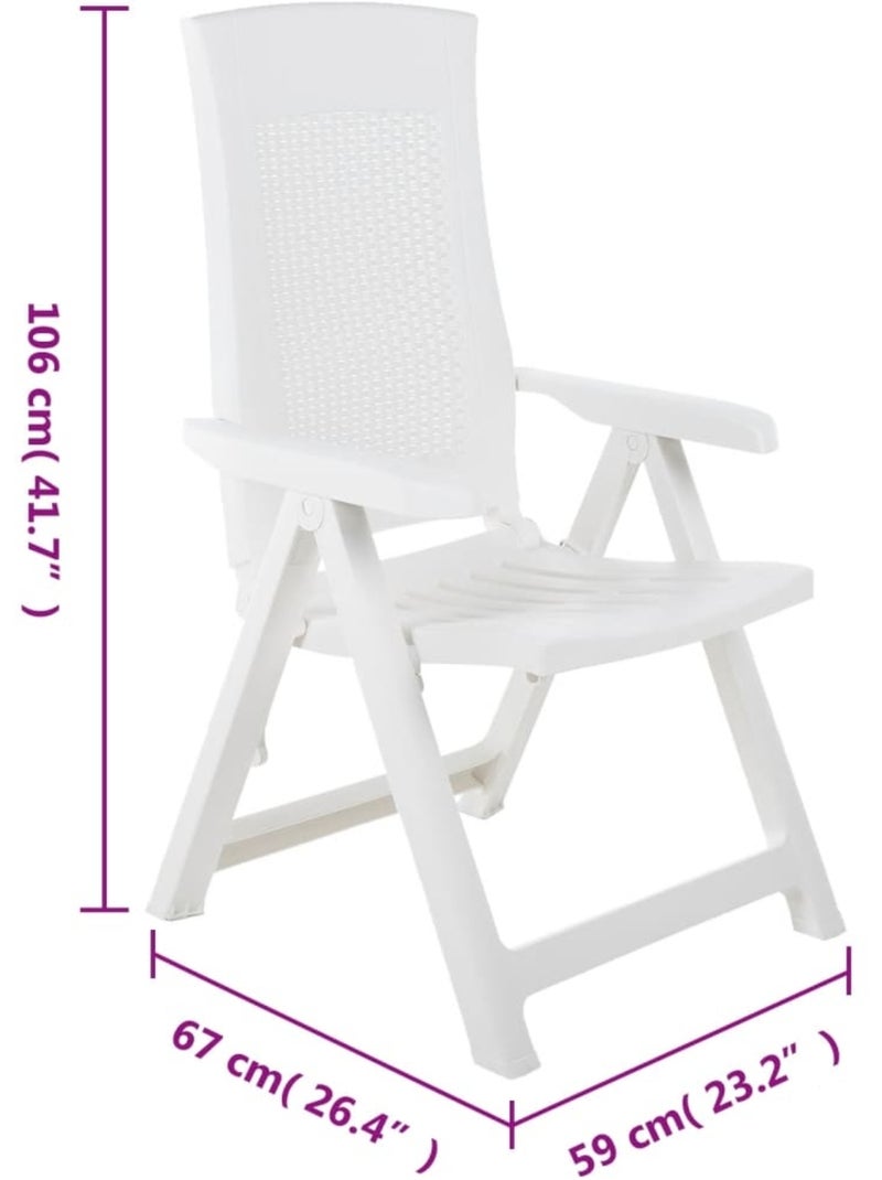 Lot de 2 chaises de jardin inclinables pliantes Blanc - Kiabi