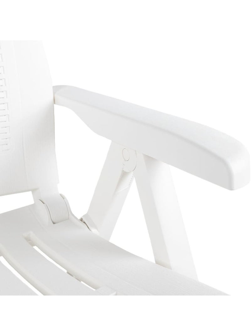 Lot de 2 chaises de jardin inclinables pliantes Blanc - Kiabi
