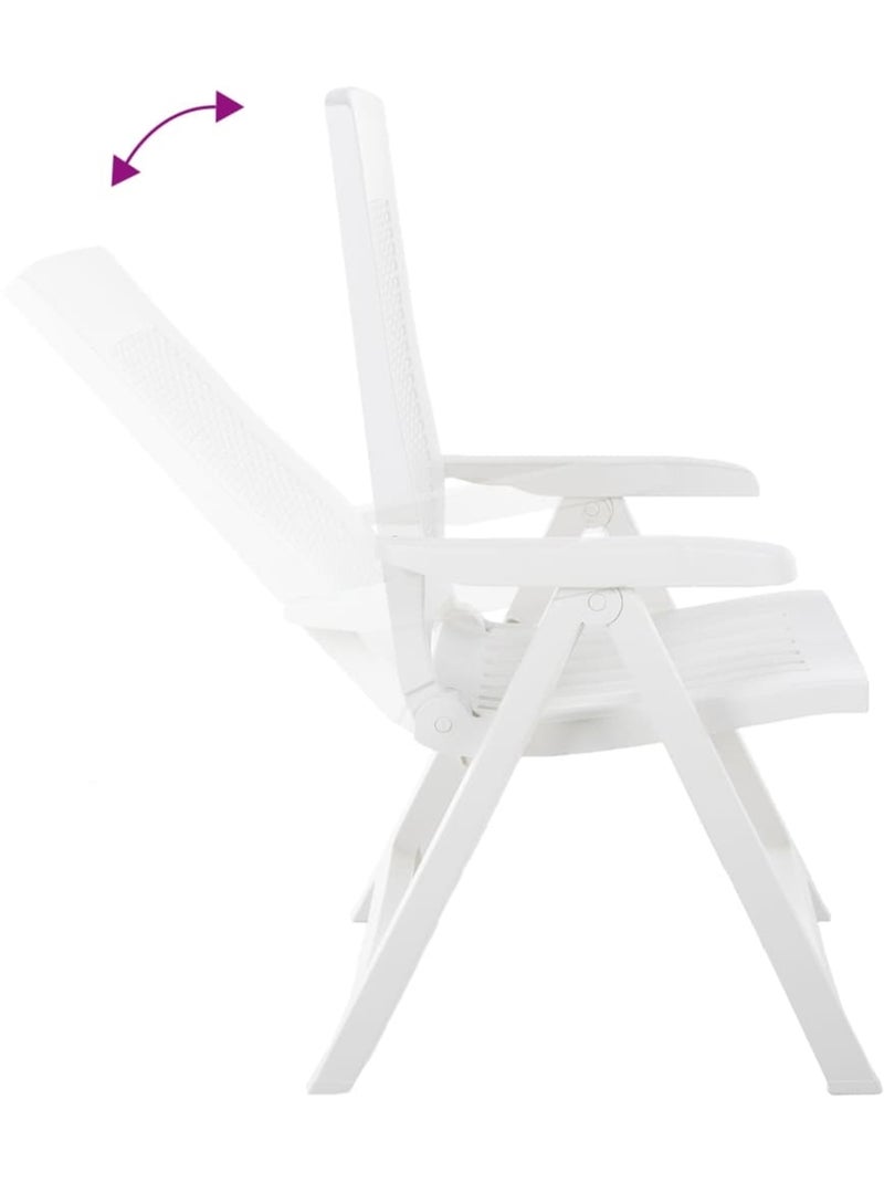 Lot de 2 chaises de jardin inclinables pliantes Blanc - Kiabi