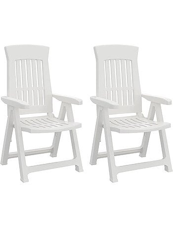 Lot de 2 chaises de jardin inclinables pliantes
