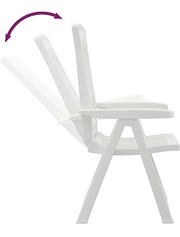 Lot de 2 chaises de jardin inclinables pliantes