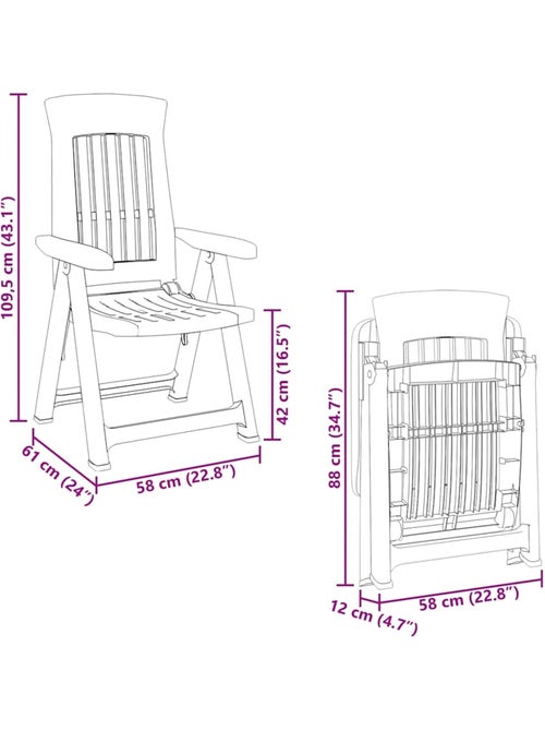 Lot de 2 chaises de jardin inclinables pliantes - Kiabi Lot de 2 chaises de jardin inclinables pliantes - Kiabi