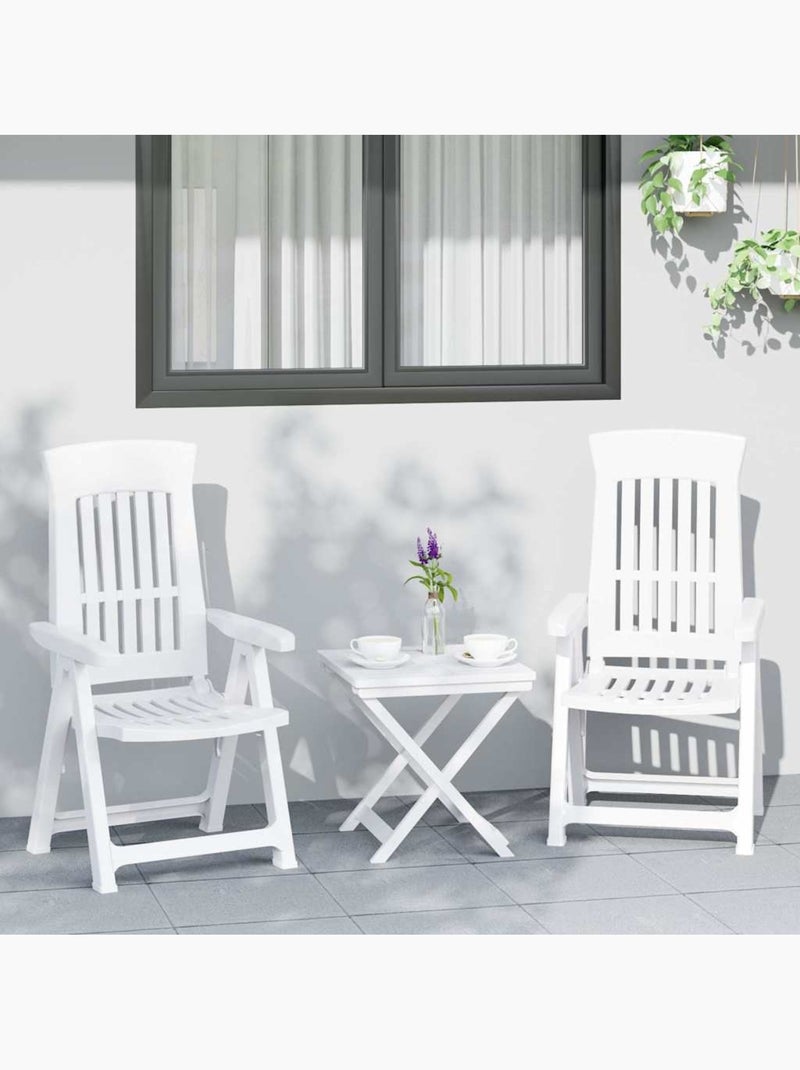 Lot de 2 chaises de jardin inclinables pliantes Blanc - Kiabi