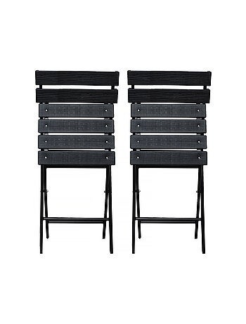 Lot de 2 chaises de jardin pliable en plastique