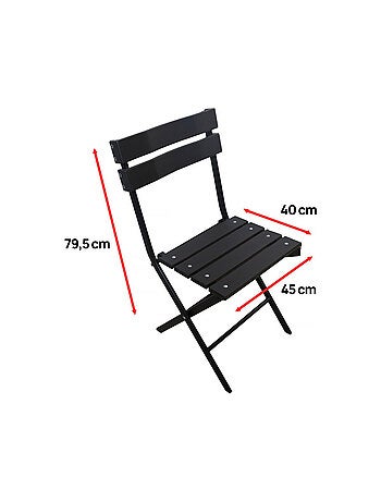 Lot de 2 chaises de jardin pliable en plastique