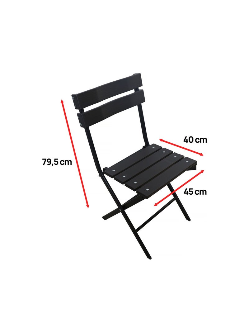 Lot de 2 chaises de jardin pliable en plastique gris anthracite - Kiabi
