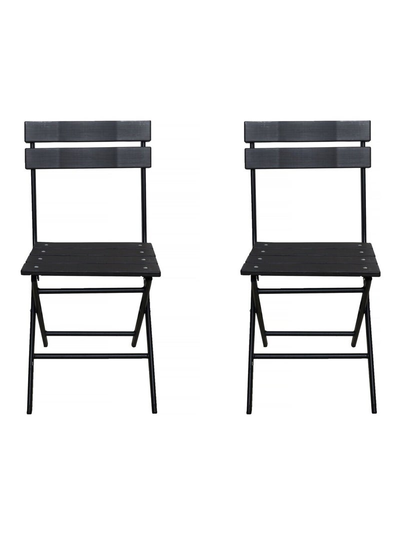 Lot de 2 chaises de jardin pliable en plastique "Tenerife" - Gris anthracite gris anthracite - Kiabi