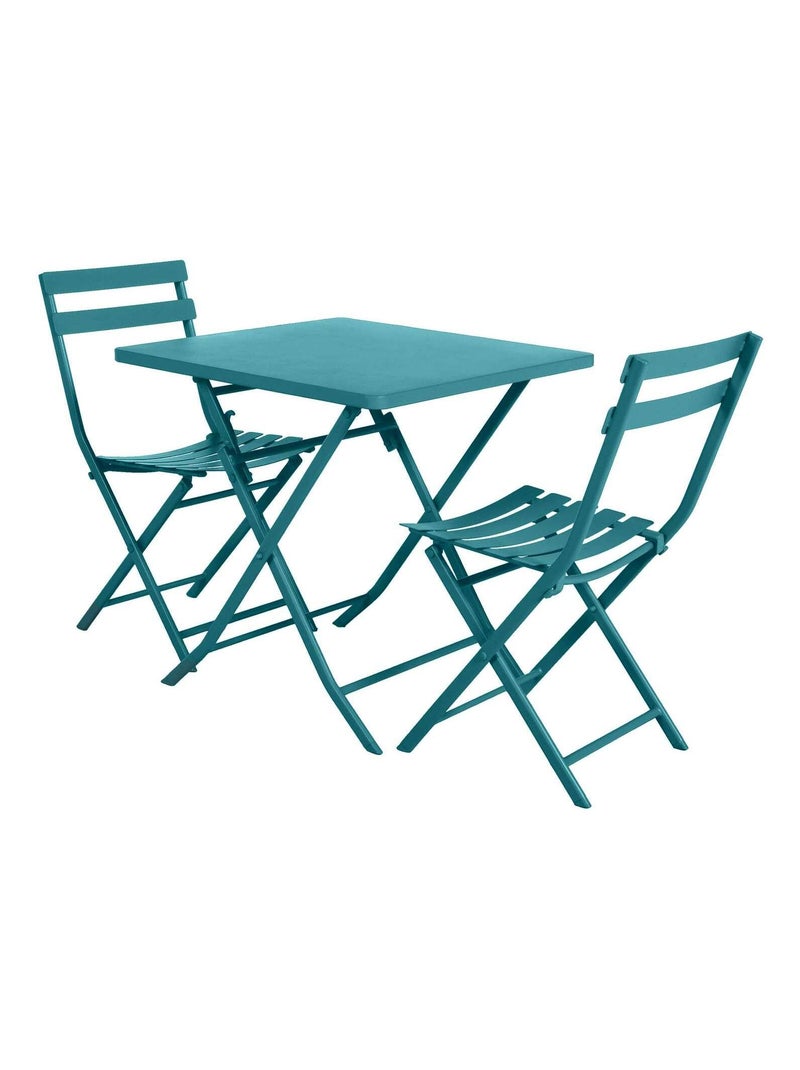 Lot de 2 chaises de jardin pliables en métal Greensboro Bleu - Kiabi