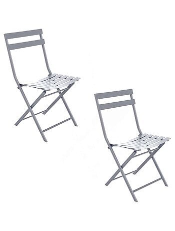 Lot de 2 chaises de jardin pliables en métal Greensboro