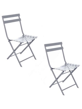 Lot de 2 chaises de jardin pliables en métal Greensboro