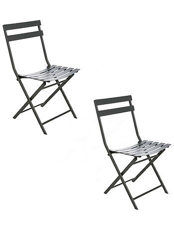 Lot de 2 chaises de jardin pliables en métal Greensboro