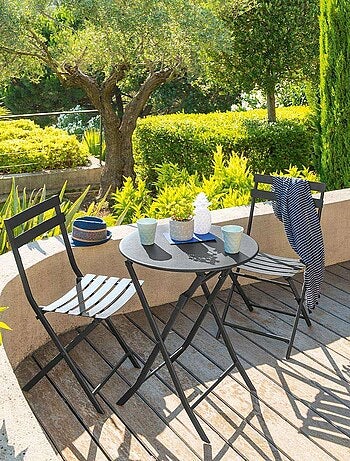 Lot de 2 chaises de jardin pliables en métal Greensboro