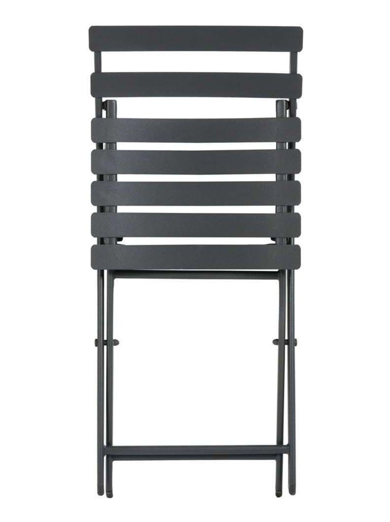 Lot de 2 chaises de jardin pliantes en métal GREENSBORO Gris foncé - Kiabi