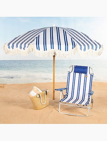 Lot de 2 chaises de plage basses multipositions 48x45x83 cm