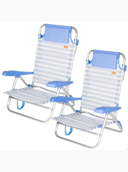 Lot de 2 chaises de plage basses multipositions 48x50x80 cm - Kiabi
