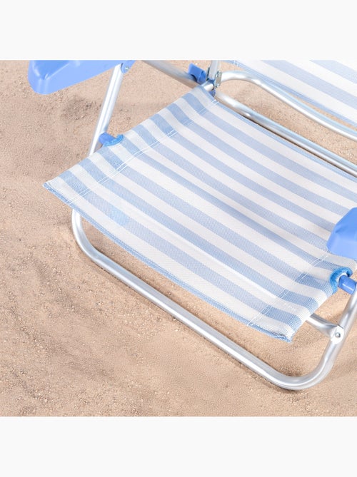 Lot de 2 chaises de plage basses multipositions 48x50x80 cm - Kiabi
