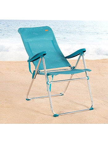 Lot de 2 chaises de plage hautes multipositions 46x67x110 cm