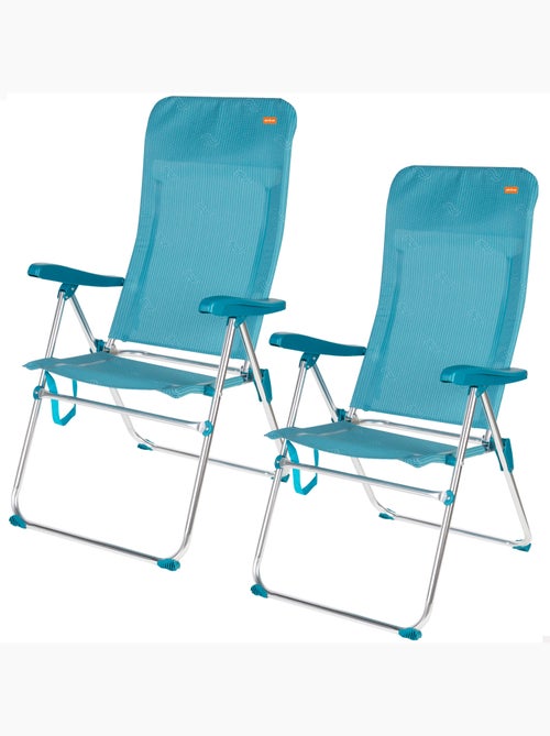 Lot de 2 chaises de plage hautes multipositions 46x67x110 cm - Kiabi