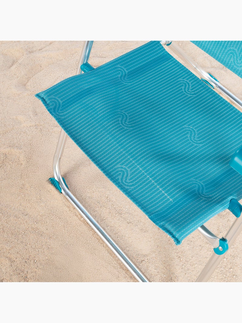 Lot de 2 chaises de plage hautes multipositions 46x67x110 cm Turquoise - Kiabi