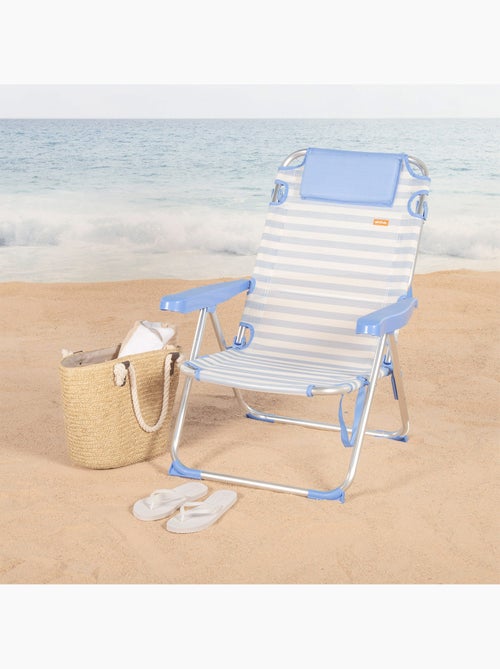 Lot de 2 chaises de plage hautes multipositions 48x60x90 cm - Kiabi
