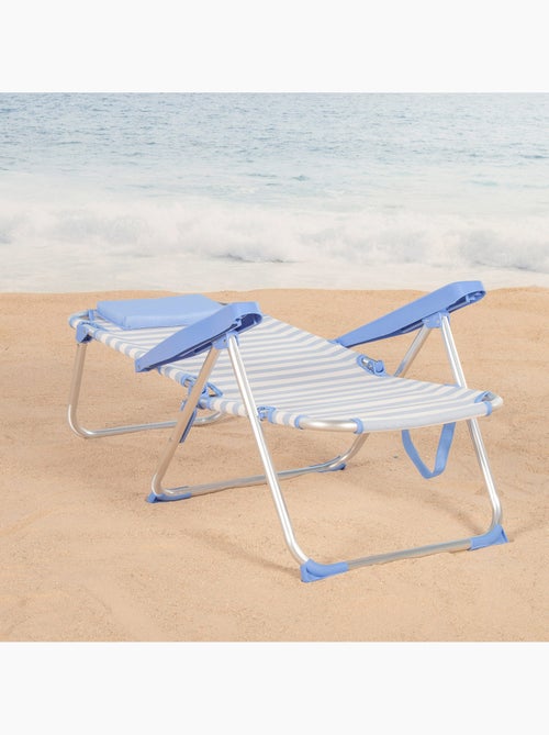 Lot de 2 chaises de plage hautes multipositions 48x60x90 cm - Kiabi