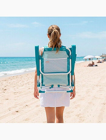 Lot de 2 chaises de plage multipositions moyennes 48x58x76 cm