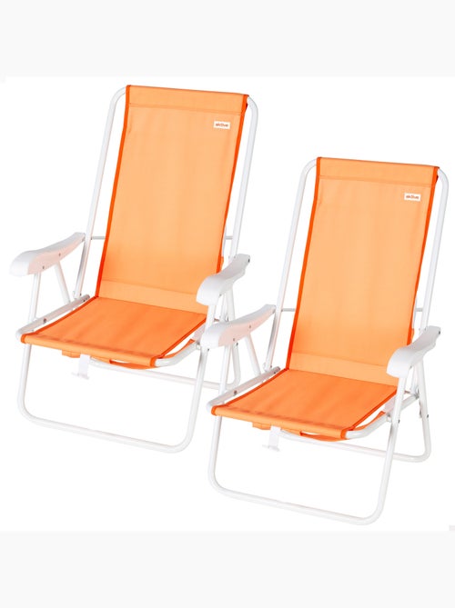 Lot de 2 chaises de plage semi-fixes 44x40x81 cm - Kiabi