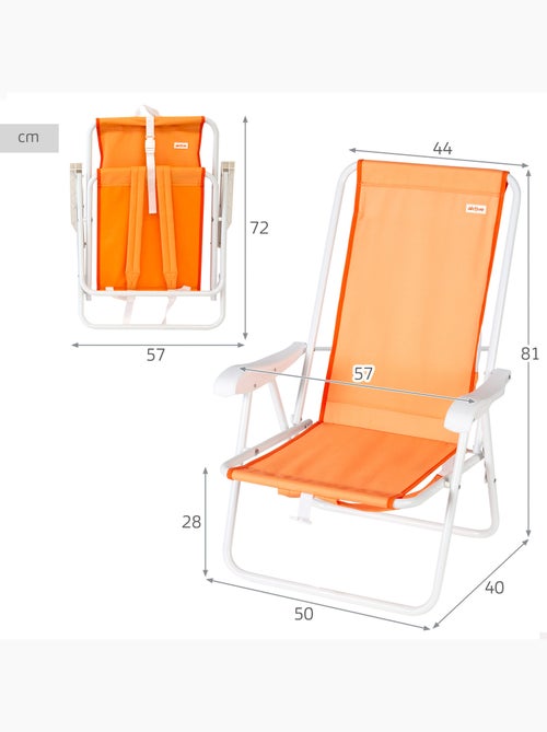 Lot de 2 chaises de plage semi-fixes 44x40x81 cm - Kiabi
