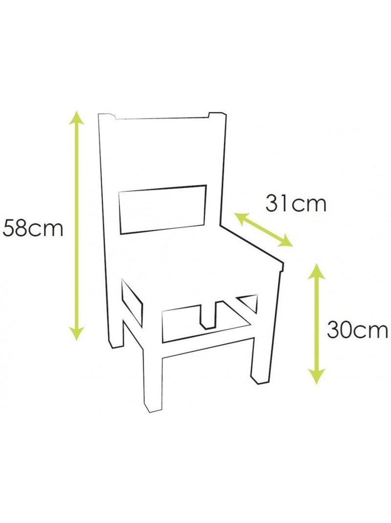 Lot de 2 Chaises Enfant en bois Beige - Kiabi