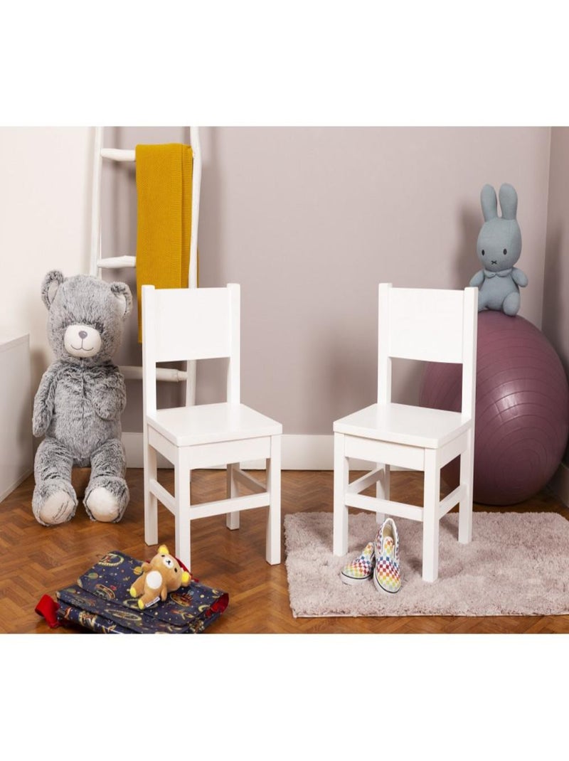 Lot de 2 Chaises Enfant en bois Blanc - Kiabi