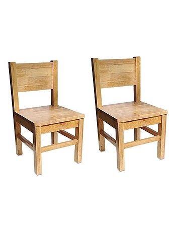 Lot de 2 Chaises Enfant en bois Bois naturel