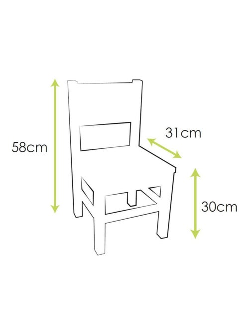 Lot de 2  Chaises Enfant  en bois Bois naturel - Kiabi