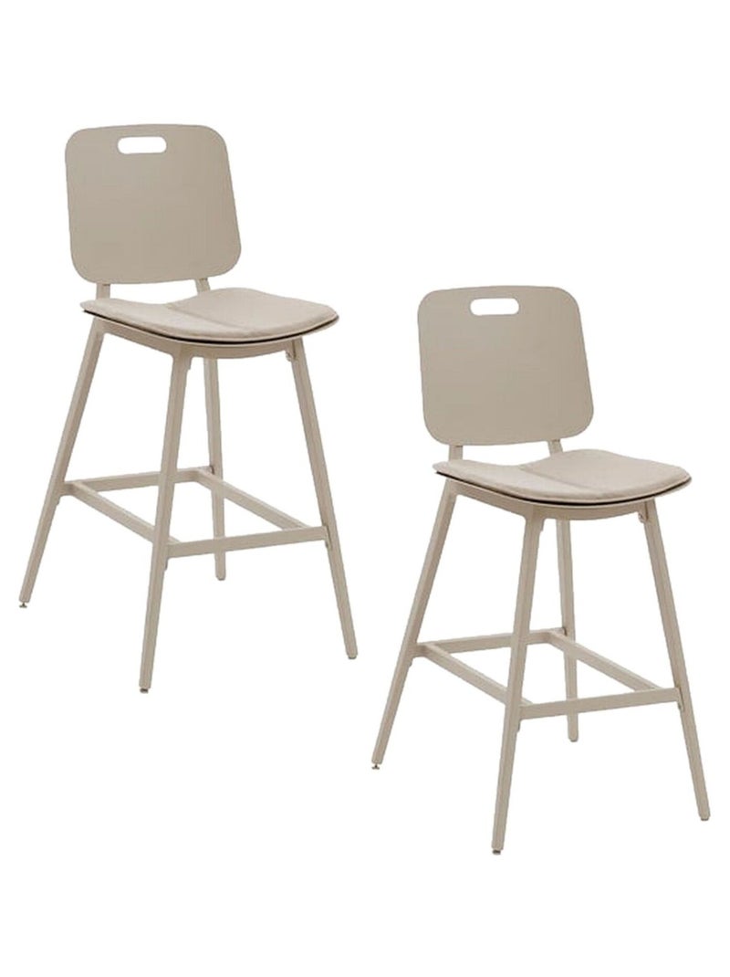 Lot de 2 chaises hautes de jardin en aluminium TERZANO Beige - Kiabi