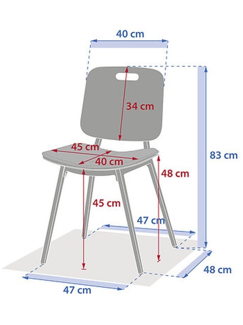 Lot de 2 chaises hautes de jardin en aluminium TERZANO - Kiabi
