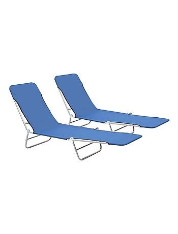 Lot de 2 chaises longues pliables