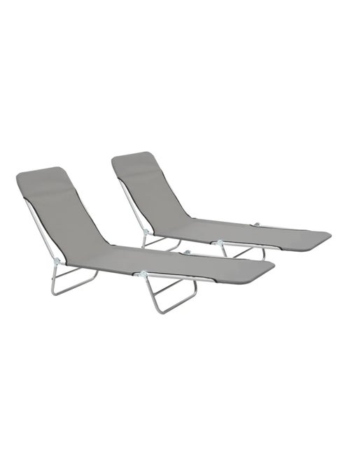 Lot de 2 chaises longues pliables - Kiabi