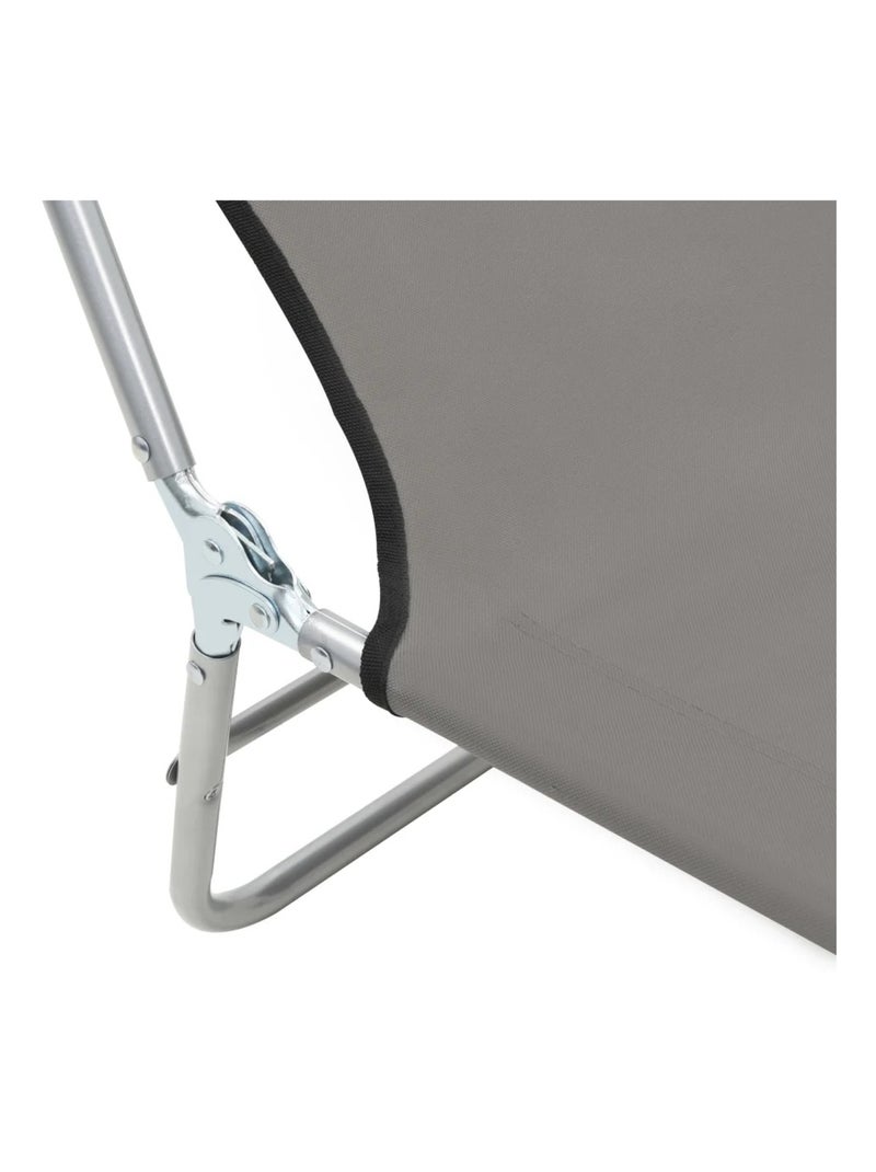 Lot de 2 chaises longues pliables Gris clair - Kiabi