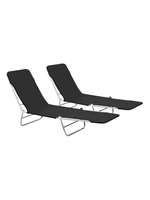 Lot de 2 chaises longues pliables - Kiabi