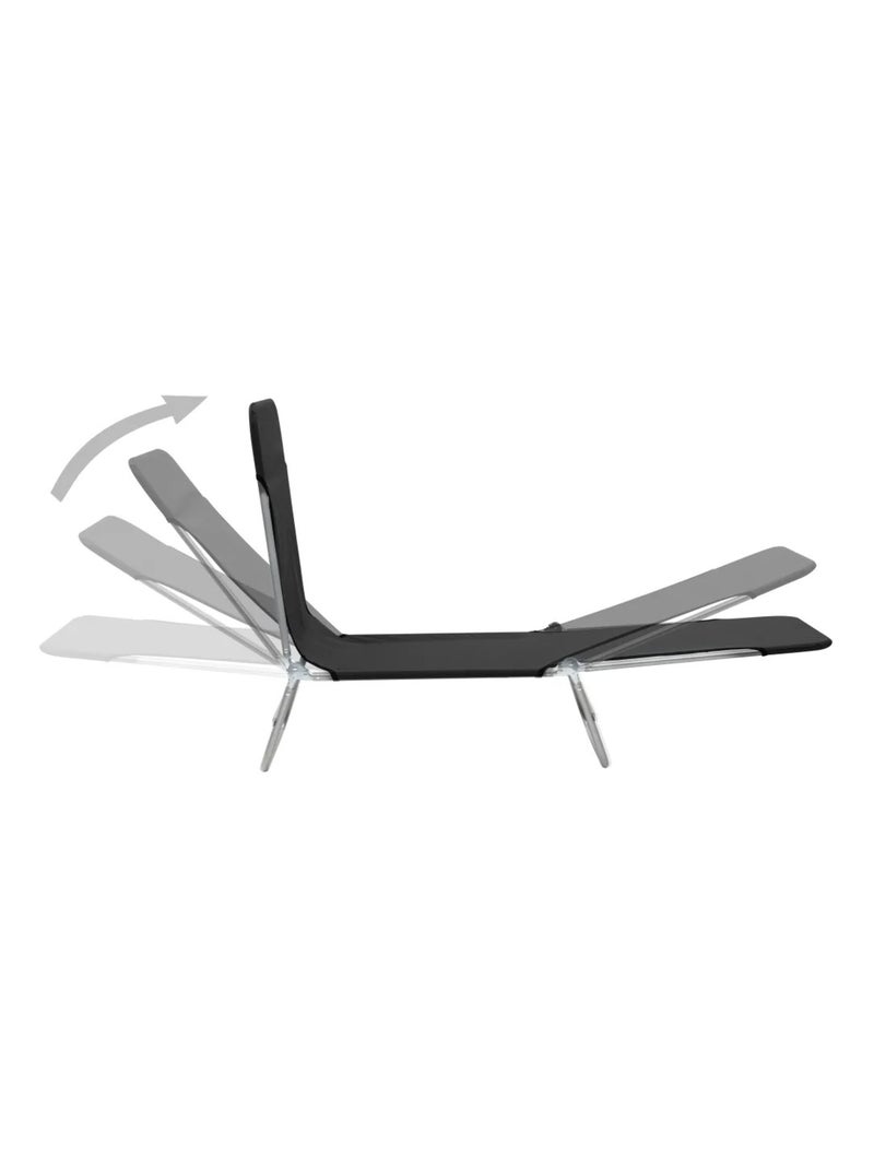 Lot de 2 chaises longues pliables Noir - Kiabi