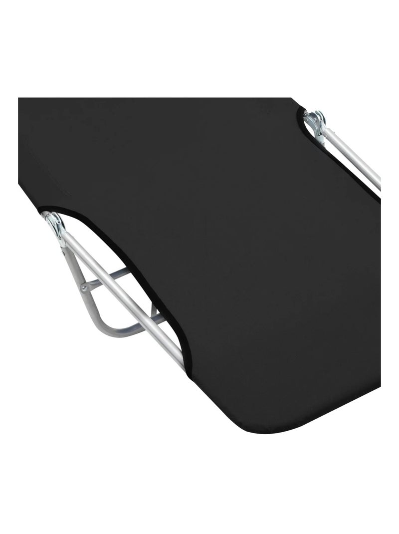 Lot de 2 chaises longues pliables Noir - Kiabi