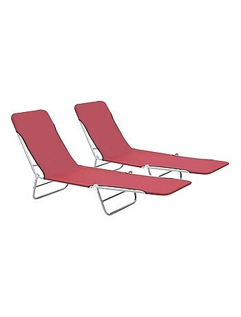 Lot de 2 chaises longues pliables